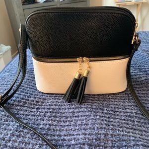 Black and White Crossbody Bag